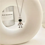 Hip Hop Titanium Steel Astronaut Pendant Necklace Men Women Gift