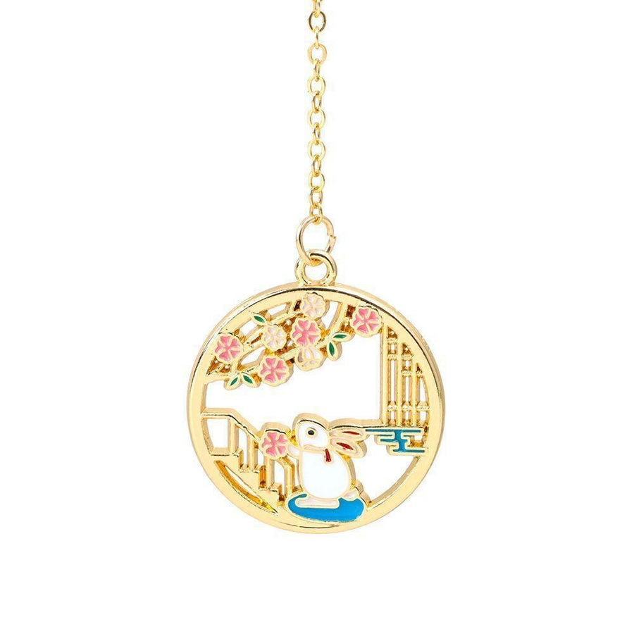 Metal Rabbit Bookmark Tassel Book Pendant Retro Clip School Office Supplies Gift - Cat