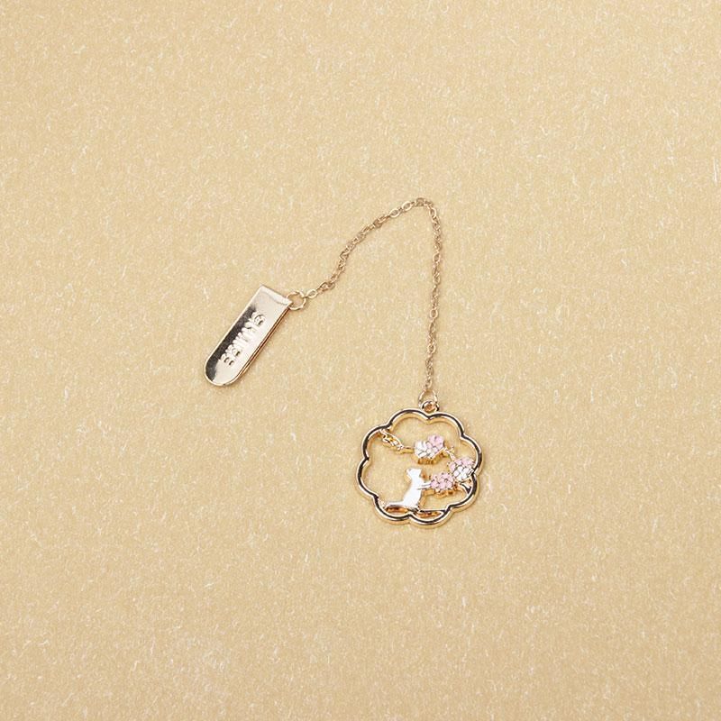 Metal Rabbit Bookmark Tassel Book Pendant Retro Clip School Office Supplies Gift - Cat