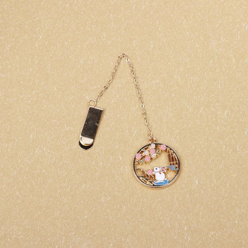 Metal Rabbit Bookmark Tassel Book Pendant Retro Clip School Office Supplies Gift - Cat