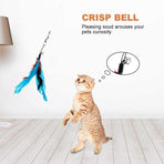 12PCS Cat Feather Teaser Wand Set Interactive Toy for Kittens and Cats Gift