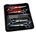 7PCS Pet Grooming Scissors Set Straight Curved Dog Cat Cutting Thinning Shears