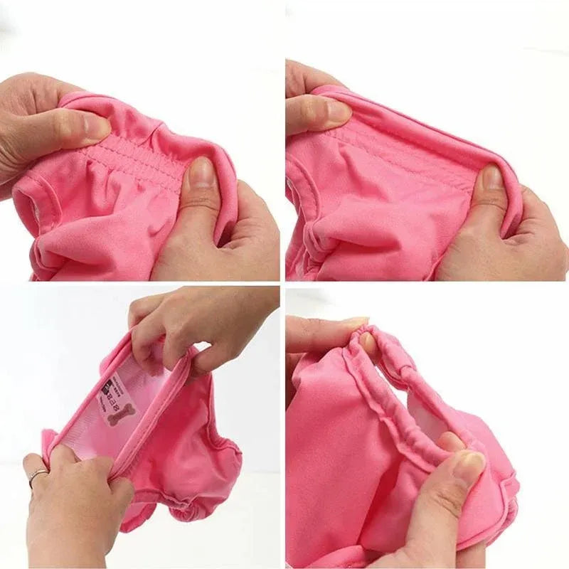 Female Dog Puppy Nappy Diapers Wrap Band Sanitary Pants Underpants XS-XL Black - XL