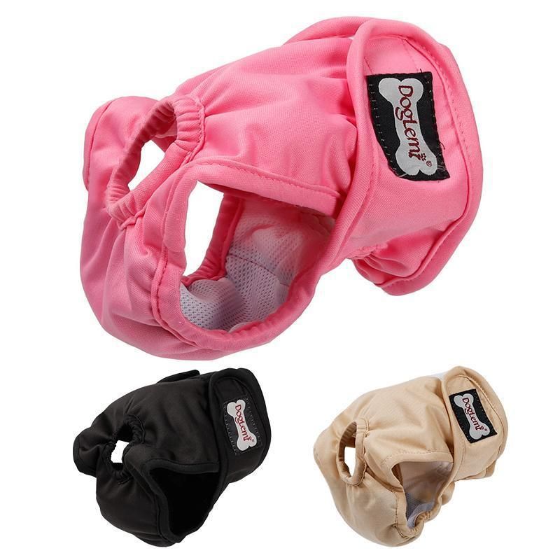 Female Dog Puppy Nappy Diapers Wrap Band Sanitary Pants Underpants XS-XL Black - XL