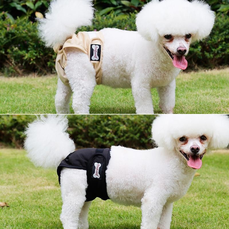 Female Dog Puppy Nappy Diapers Wrap Band Sanitary Pants Underpants XS-XL Black - XL