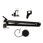 Microphone Suspension Boom Arm Desktop Stand Mic Holder Mount and Pop Filter - Mic Stand with Pop Filter