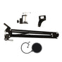 Microphone Suspension Boom Arm Desktop Stand Mic Holder Mount and Pop Filter - Mic Stand with Pop Filter
