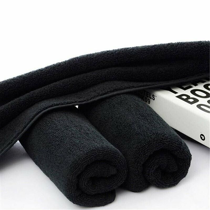 Black Cotton Towel 35x75cm Soft Thick Absorbent Bath Gym Travel Use