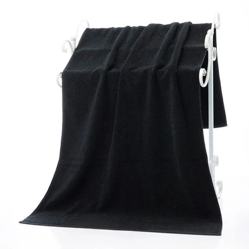 Black Cotton Towel 35x75cm Soft Thick Absorbent Bath Gym Travel Use