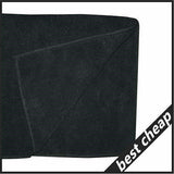 Black Cotton Towel 35x75cm Soft Thick Absorbent Bath Gym Travel Use - Side View