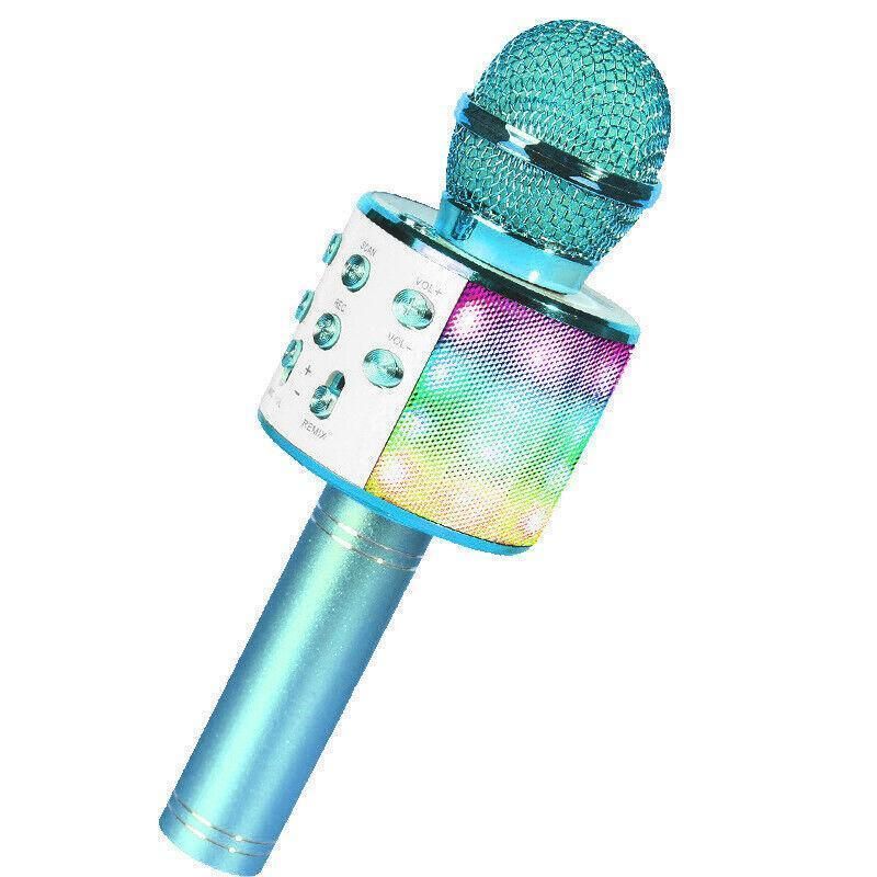 Karaoke Microphone Speaker Wireless Bluetooth Handheld Mic Usb Player Ktv Ws858 - Blue