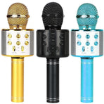 Karaoke Microphone Speaker Wireless Bluetooth Handheld Mic Usb Player Ktv Ws858 - Gold