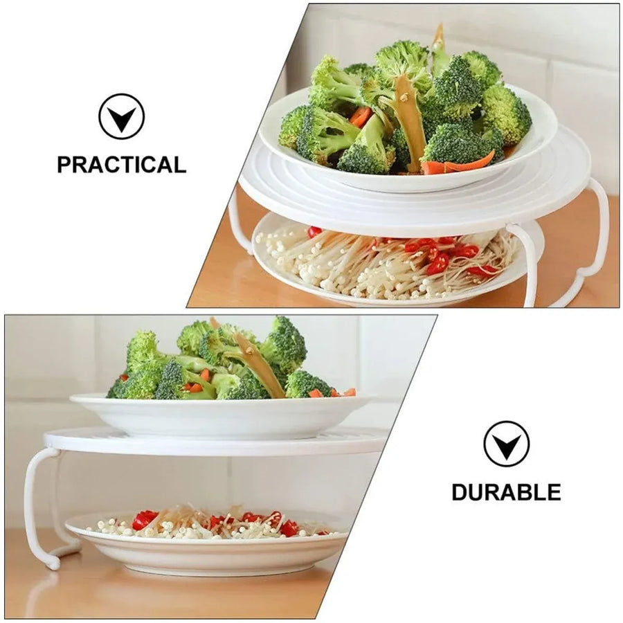 2PCS Kitchen Steaming Rack Multi Layer Tray Microwave Oven Cooking Shelf