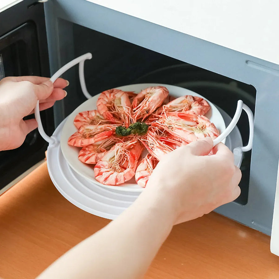 2PCS Kitchen Steaming Rack Multi Layer Tray Microwave Oven Cooking Shelf