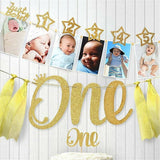 12 Month Photo Banner Milestone Photo Banner For First Birthday Party Diy Decor - Side View
