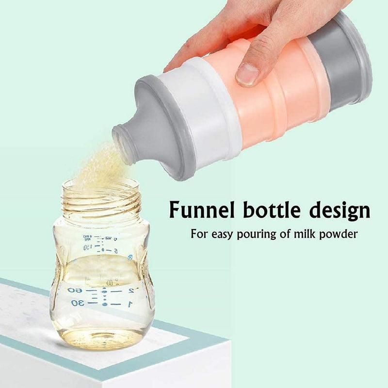 4-Layer Milk Powder Dispenser Bottle Container Food Storage Box Portable Stackable - Pink