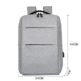 Waterproof Laptop Backpack Bag for Men Women School Travel Business Use - Grey 2 Zipper - Top-Down View