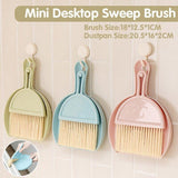 Mini Desktop Sweep Cleaning Brush Keyboard Brush Small Broom Dustpan Set - Blue