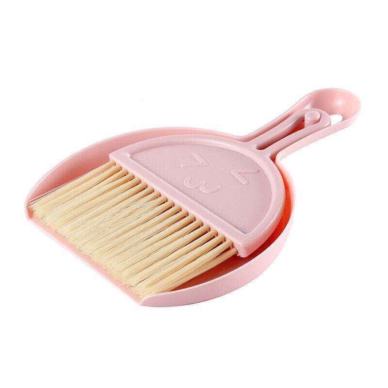 Mini Desktop Sweep Cleaning Brush Keyboard Brush Small Broom Dustpan Set - Blue