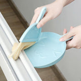 Mini Desktop Sweep Cleaning Brush Keyboard Brush Small Broom Dustpan Set - Green - Rear View