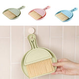 Mini Desktop Sweep Cleaning Brush Keyboard Brush Small Broom Dustpan Set - Pink