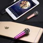 Mini Microphone Portable Vocal Instrument Mic for Mobile Phone Laptop Notebook - Rose Gold