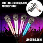 Mini Microphone Portable Vocal Instrument Mic for Mobile Phone Laptop Notebook - Rose Red
