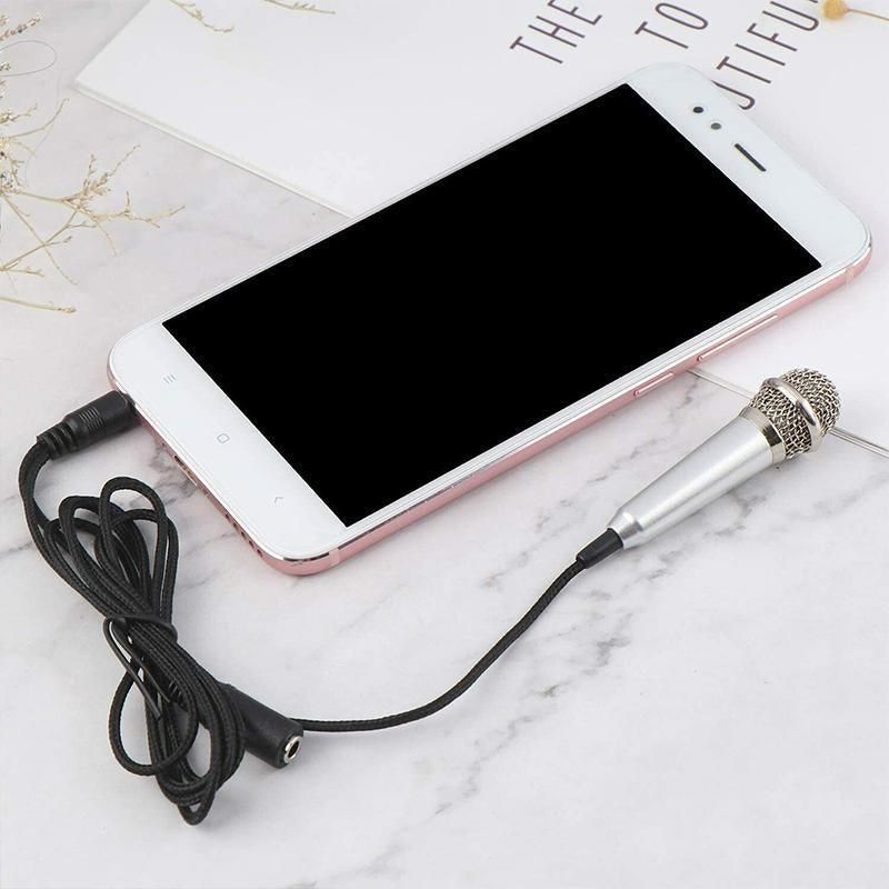 Mini Microphone Portable Vocal Instrument Mic for Mobile Phone Laptop Notebook - Rose Red