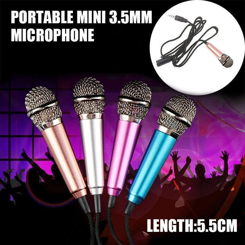 Mini Microphone Portable Vocal Instrument Mic for Mobile Phone Laptop Notebook - Silver