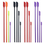 4X Silicone Mini Spatula Jar Scraper Scoop Tip Long Spatula Cosmetic Bottle B8A3 - Black