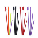 4X Silicone Mini Spatula Jar Scraper Scoop Tip Long Spatula Cosmetic Bottle B8A3 - Black