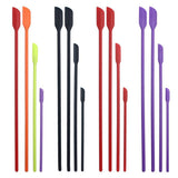 4X Silicone Mini Spatula Jar Scraper Scoop Tip Long Spatula Cosmetic Bottle B8A3 - Red - Front View