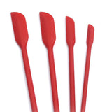 4X Silicone Mini Spatula Jar Scraper Scoop Tip Long Spatula Cosmetic Bottle B8A3 - Red