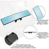 Wide View Rearview Mirror Anti Glare Indoor Car Mirror Anti Fog Curved Blue - Rear View