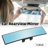 Wide View Rearview Mirror Anti Glare Indoor Car Mirror Anti Fog Curved Blue - Extra Image