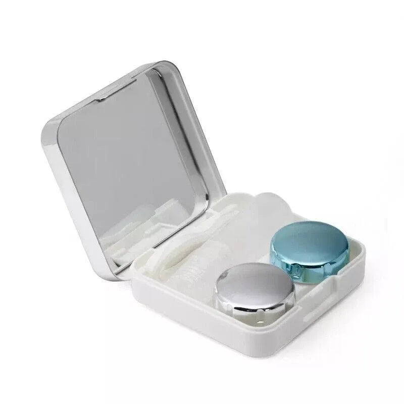 Contact Lens Tweezers Stick Inserted Remover Tool Kit Tip Storage Case Box Sets - Silver