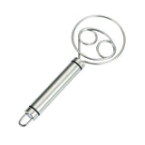 Stainless Steel Double Eye Coil Flour Mixer Household Baking Tool Egg Beate - Front View