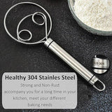 Stainless Steel Double Eye Coil Flour Mixer Household Baking Tool Egg Beate - Close-Up Angle