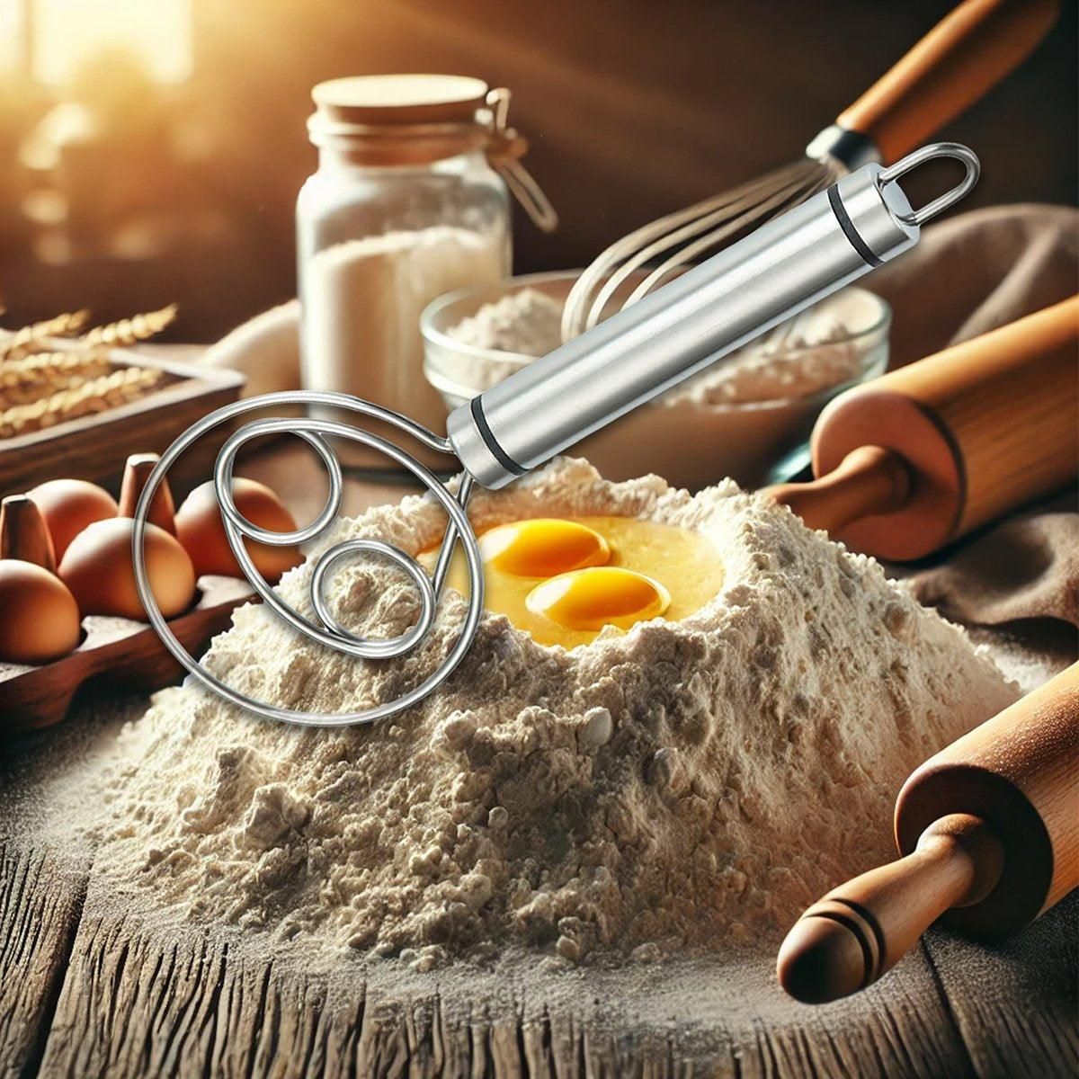 Stainless Steel Double Eye Coil Flour Mixer Household Baking Tool Egg Beate