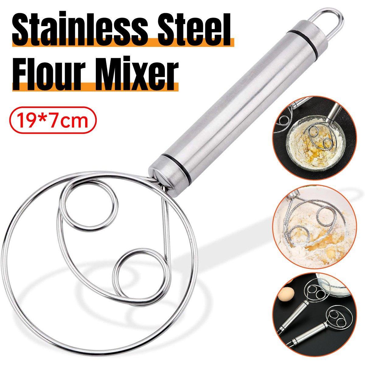 Stainless Steel Double Eye Coil Flour Mixer Household Baking Tool Egg Beate