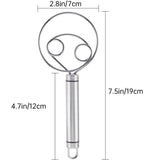 Stainless Steel Double Eye Coil Flour Mixer Household Baking Tool Egg Beate - Side View
