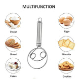 Stainless Steel Double Eye Coil Flour Mixer Household Baking Tool Egg Beate - 45-Degree Angle