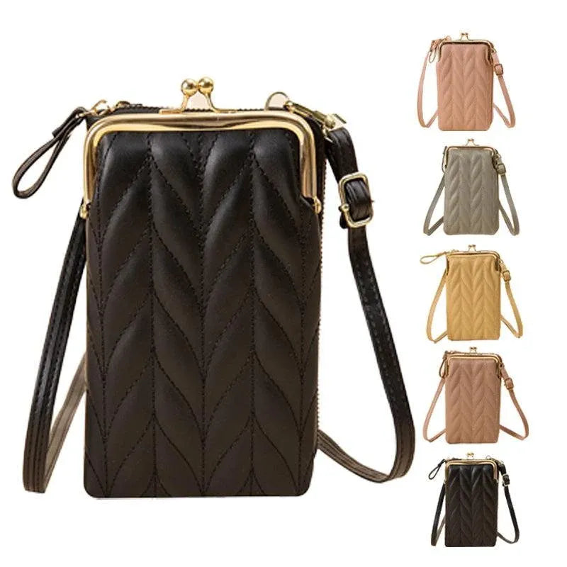 Women Mobile Phone Bag Pu Leather Purse Wallet Shoulder Pouch Small Crossbody Au - Pink