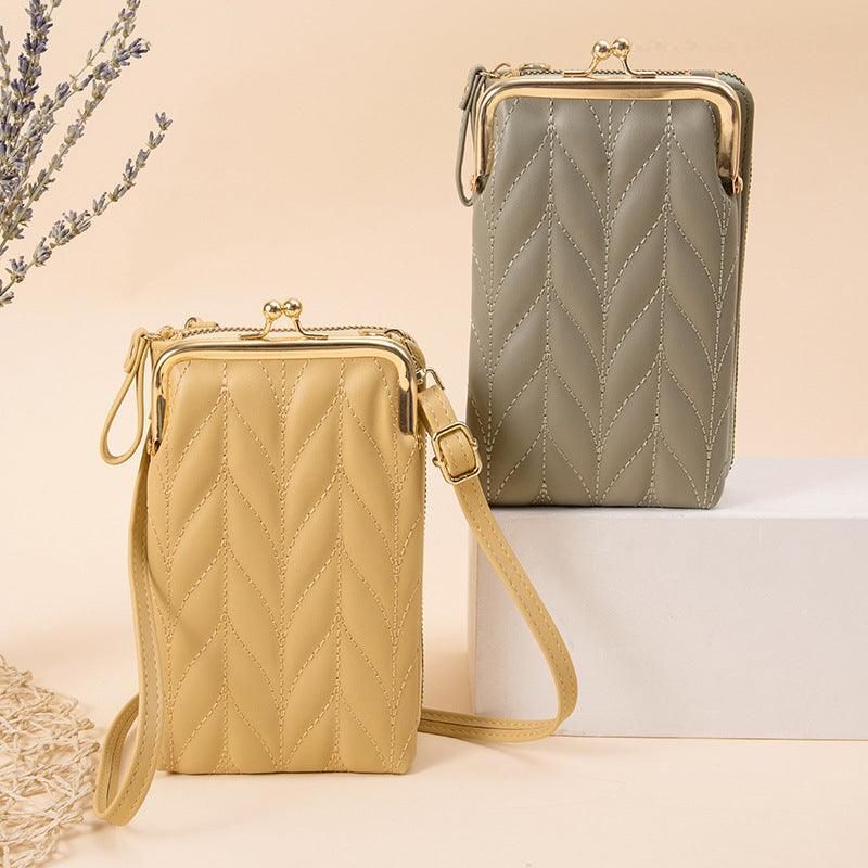 Women Mobile Phone Bag Pu Leather Purse Wallet Shoulder Pouch Small Crossbody Au - Pink