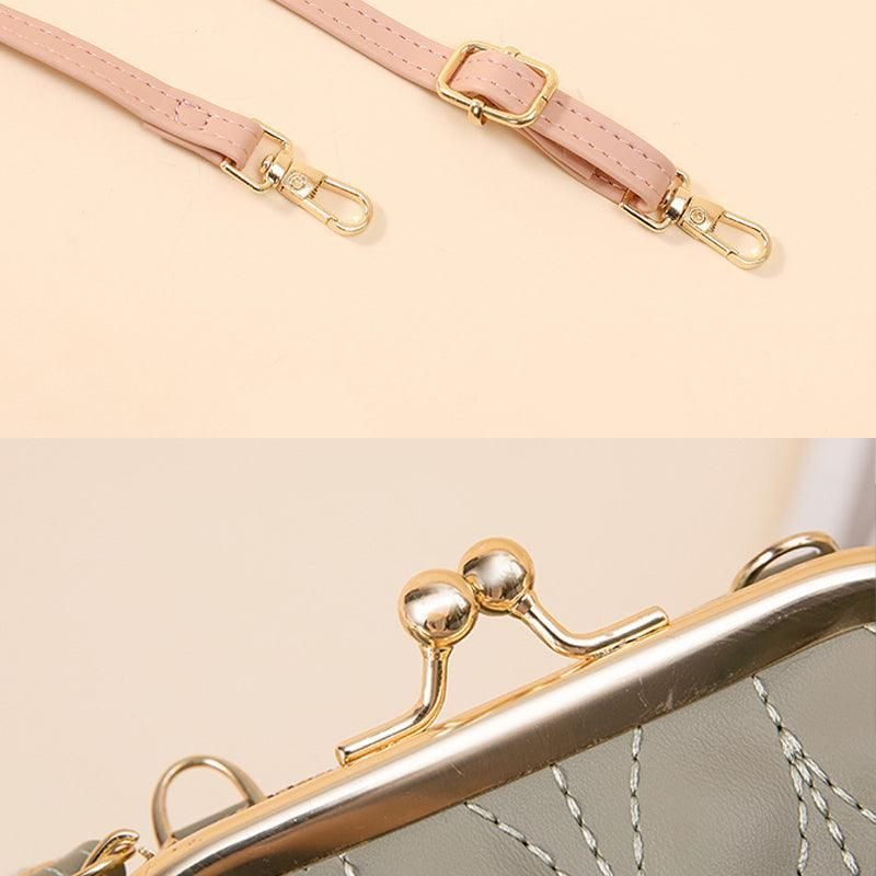 Women Mobile Phone Bag Pu Leather Purse Wallet Shoulder Pouch Small Crossbody Au - Pink