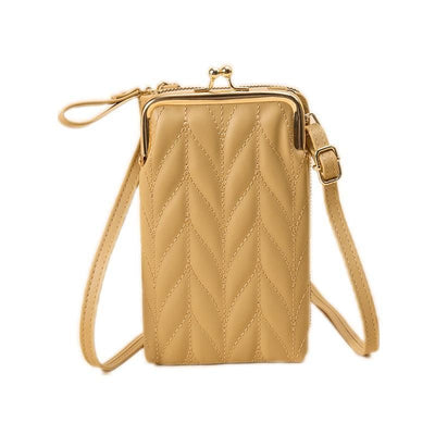 Women Mobile Phone Bag Pu Leather Purse Wallet Shoulder Pouch Small Crossbody Au - Yellow