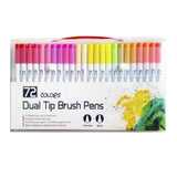 12-120 Watercolor Brush Pen Set Artist Sketch Marker - Black-24 Colours