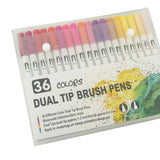 12-120 Watercolor Brush Pen Set Artist Sketch Marker - Black-24 Colours