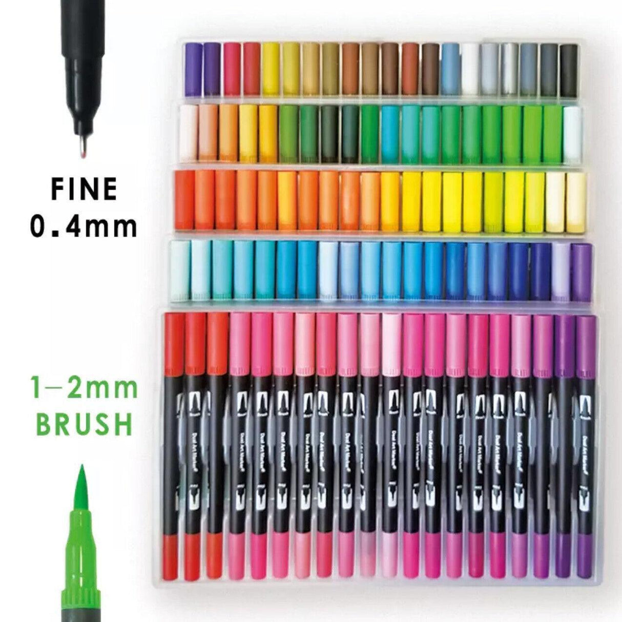 12-120 Watercolor Brush Pen Set Artist Sketch Marker - Black-36 Colours