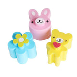 3PCS Sandwich Cutter Set Rabbit Bear Flower Bread Mold for Bento Lunch Cake Cookies - Front View